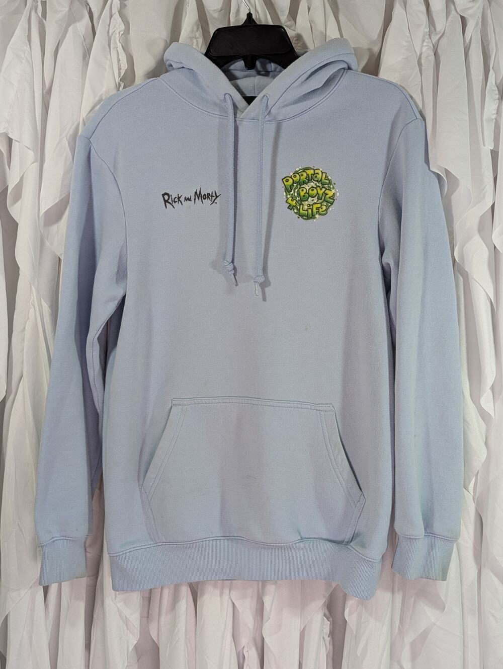 H&M x Rick and Morty Portal Boyz 4 Life Blue Hoodie XS